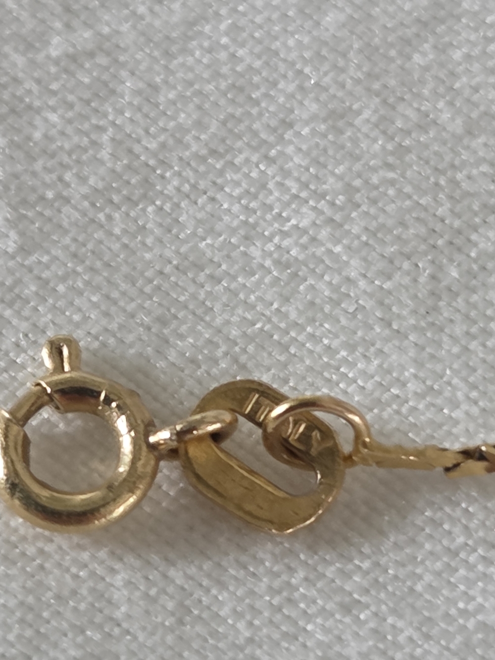 Solid 14K Yellow Gold Diamond Cut Serpent Chain Bracelet Italy 0.56g